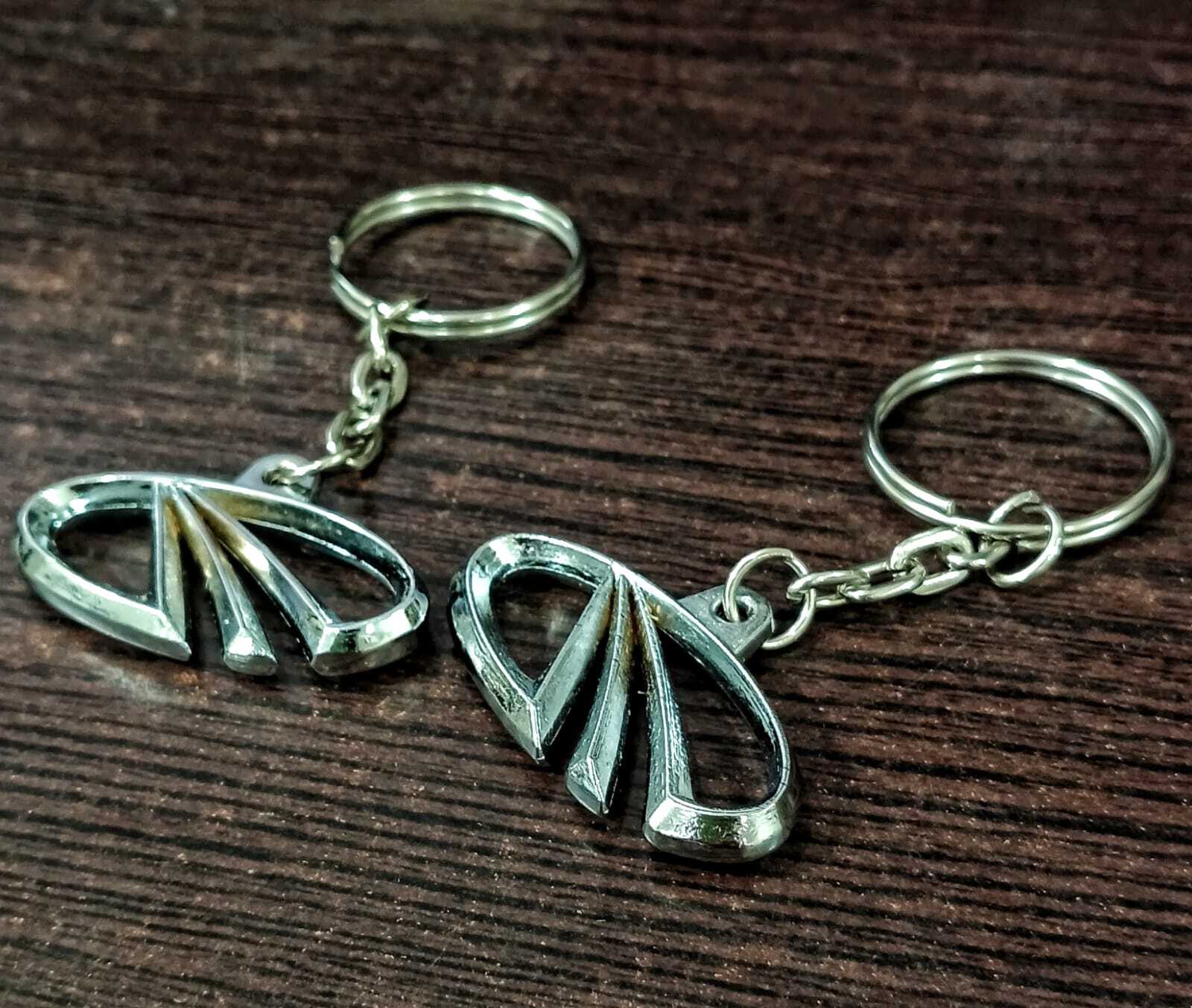 Mahindra Logo Keychain - Metal Steel, Compact And Lightweight Design | Rugged Brushed Finish, Ideal For Gifting And Stylish Travel Accessory