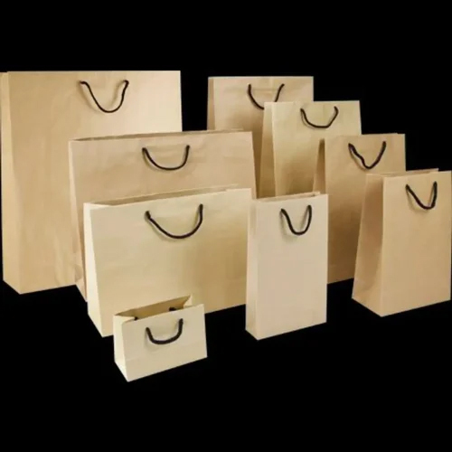 Brown Kraft Paper Bag - 15 Inches, Brown Color | Recyclable, Customized Designs & Logo, Maximum Load 3-4 kg, Plain Style, Offset Printing Surface