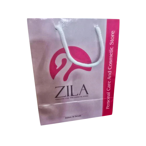 Handmade Paper Bag - Coated Paper, 3 kg Max Load, Pink Color - Glossy Finish, Customizable Designs & Logos, Eco-Friendly Choice