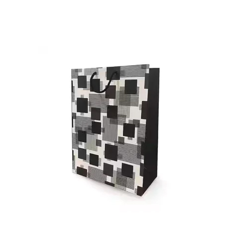 Cream Black Box Medium Paper Bag - Corrugated Board, 5kg Max Load, White Color , Customizable with Designs & Recyclable