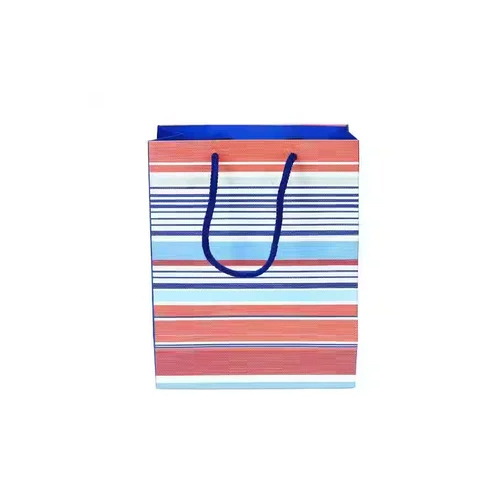 Paper Pep Lines Multicolor Bag - Corrugated Board, 8x10x4 inches, Multi Colour | Recyclable, Offset Printing, Custom Designs, Patterns, Logo