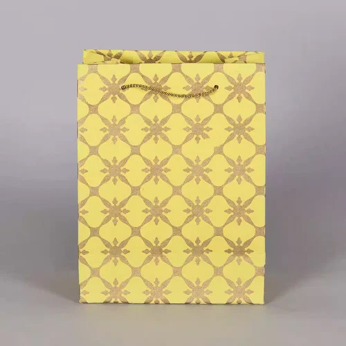 Ratan Jaipur Jhankhi Yellow Gold Color Handmade Paper Gift Bags - Feature: Recyclable