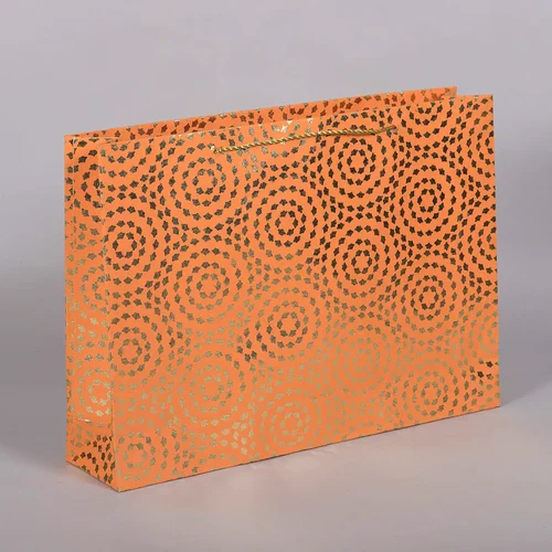 Orange & Gold Color Handmade Paper Gift Bags