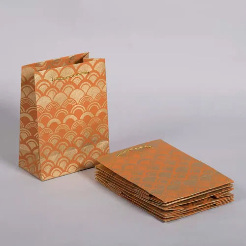 Handmade Kraft Paper Gift Carry Bag - Color: Brown