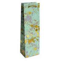 Kraft Paper Bottle Carry Bag - 14x4.5x4 Inches, Multi-color Printed Design | Glossy, Customizable, Recyclable With 1kg Max Load