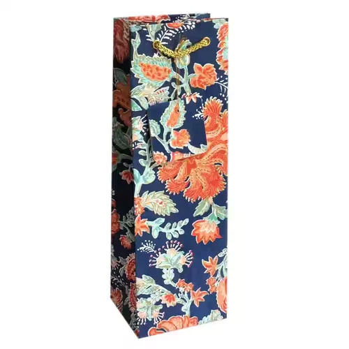 Templetree Florals Print  Paper Bottle Bag - Color: Multi Colour