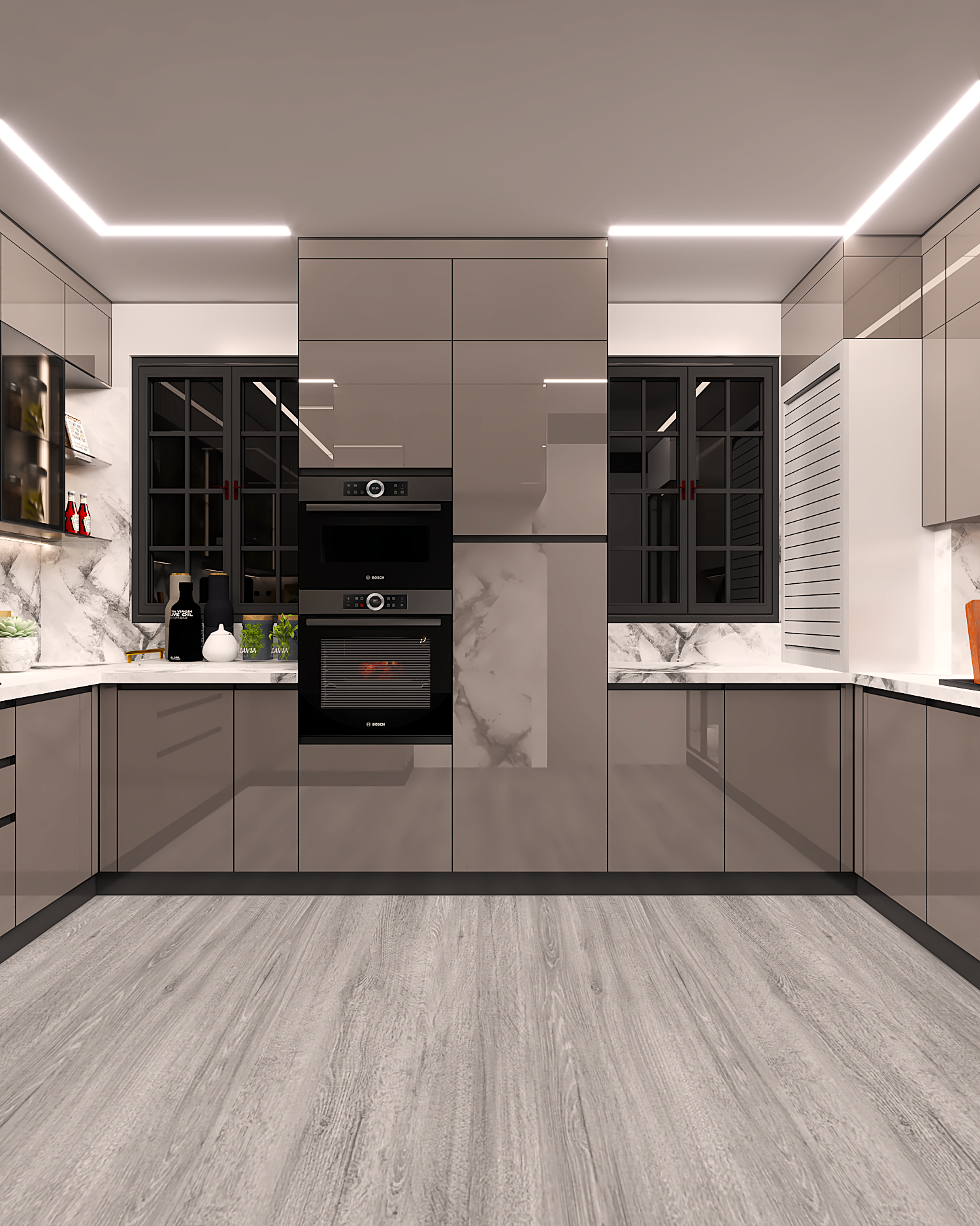 G Shape Modular Kitchen Design