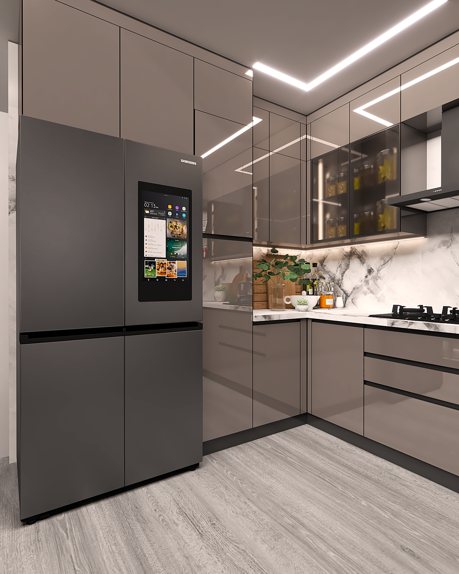 G Shape Modular Kitchen Design