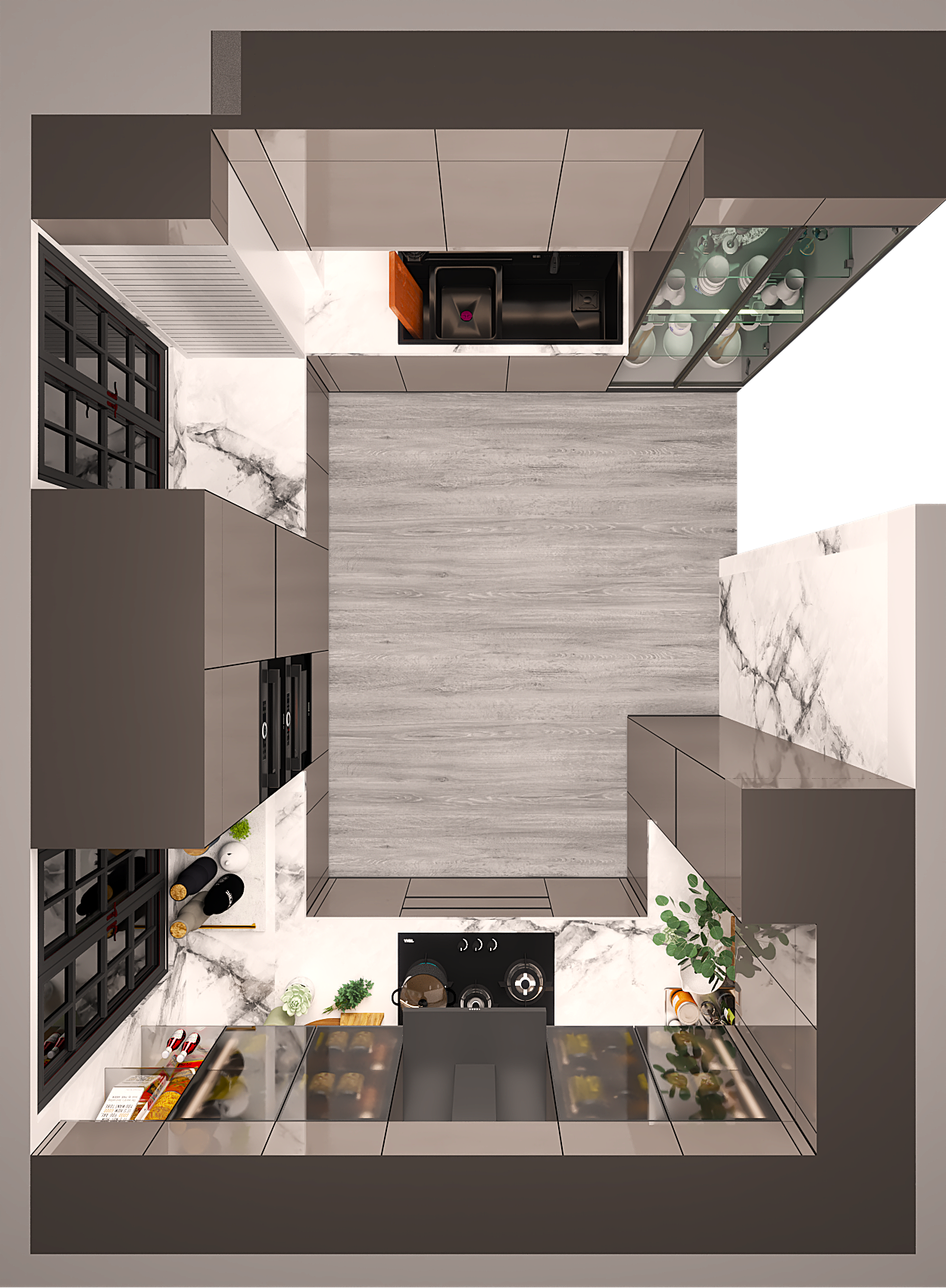 G Shape Modular Kitchen Design - Brand Name: Mettas Lifestyle