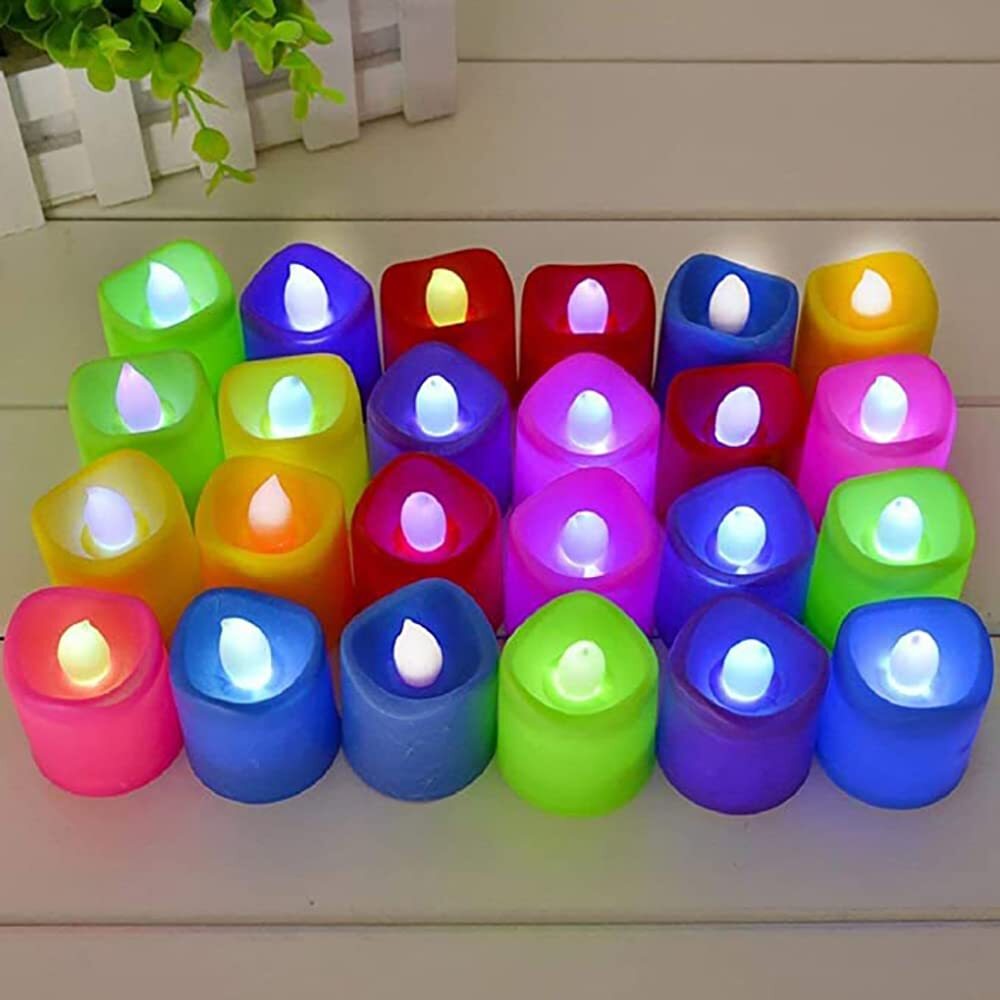 Led Tea Light Candle Diva - Plastic, 35x35x45 Mm | Multi Color Changing, Flameless, Flickering, Battery Operated, Heat-free, Ambient Lighting