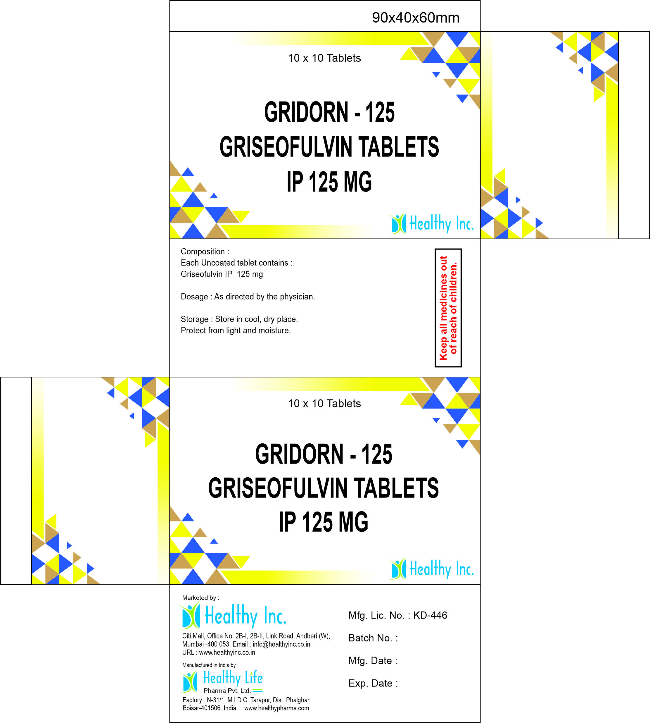 Griseofulvin Tablet 500mg - Drug Type: Generic Drugs