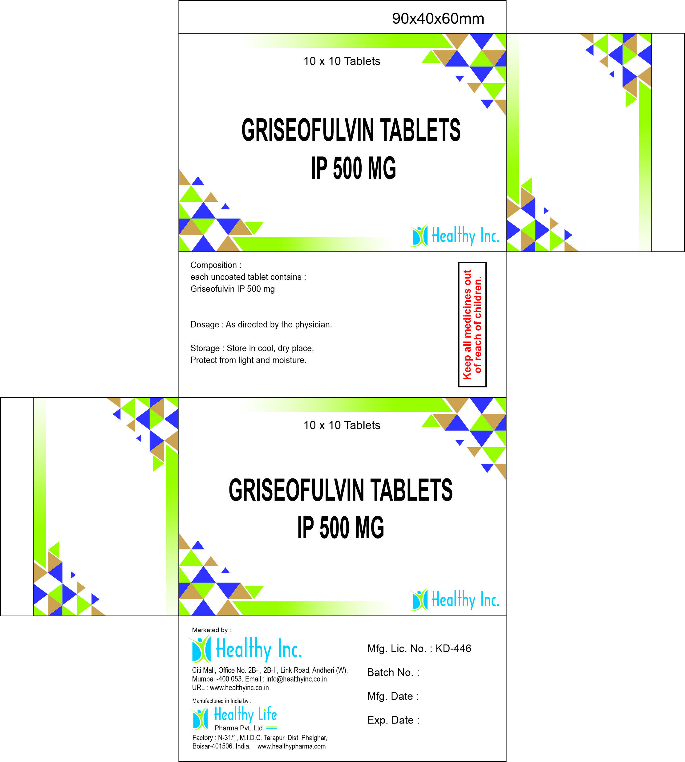 Griseofulvin Tablet 500mg - Drug Type: Generic Drugs