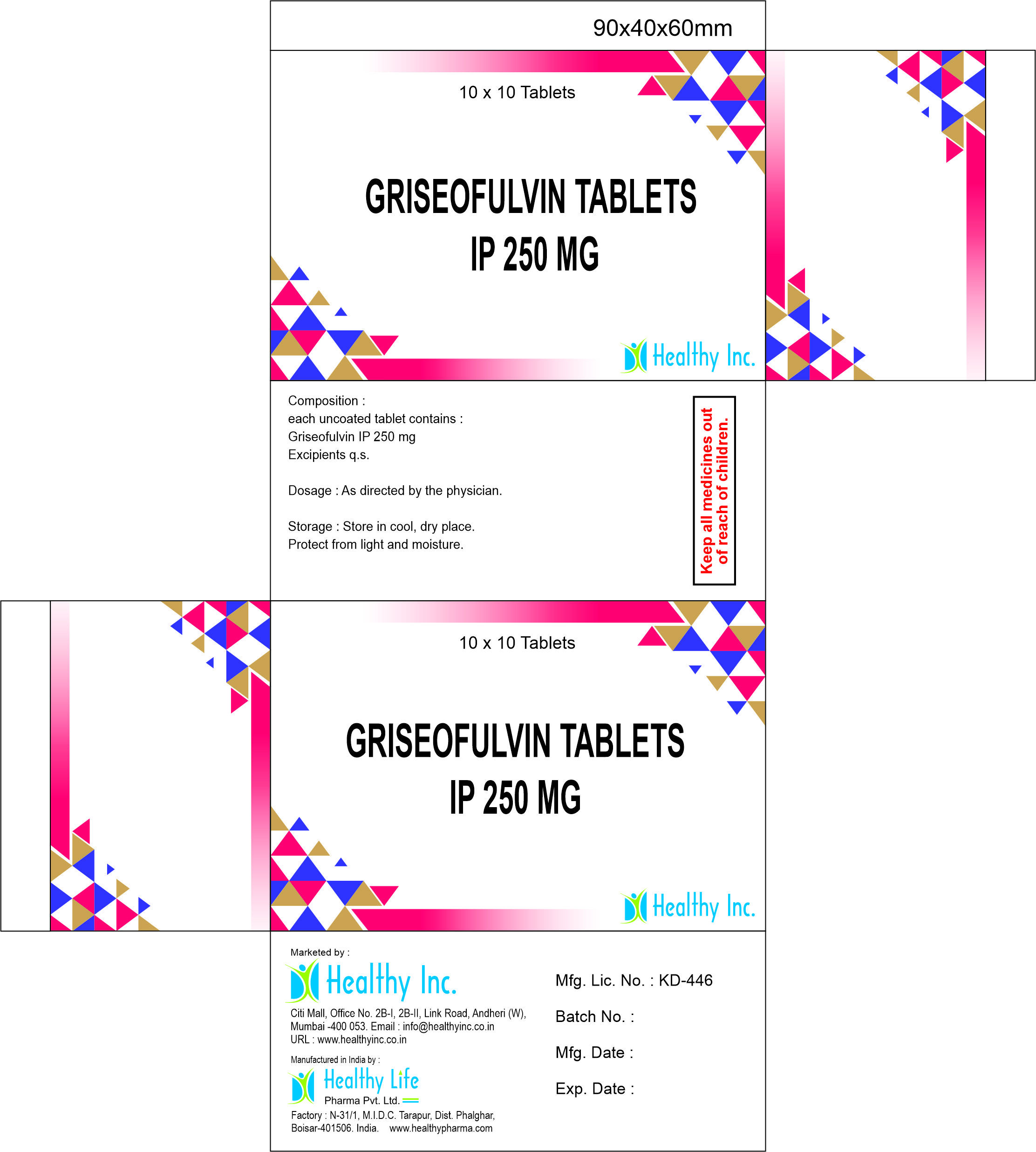Griseofulvin Tablet 500mg - Drug Type: Generic Drugs