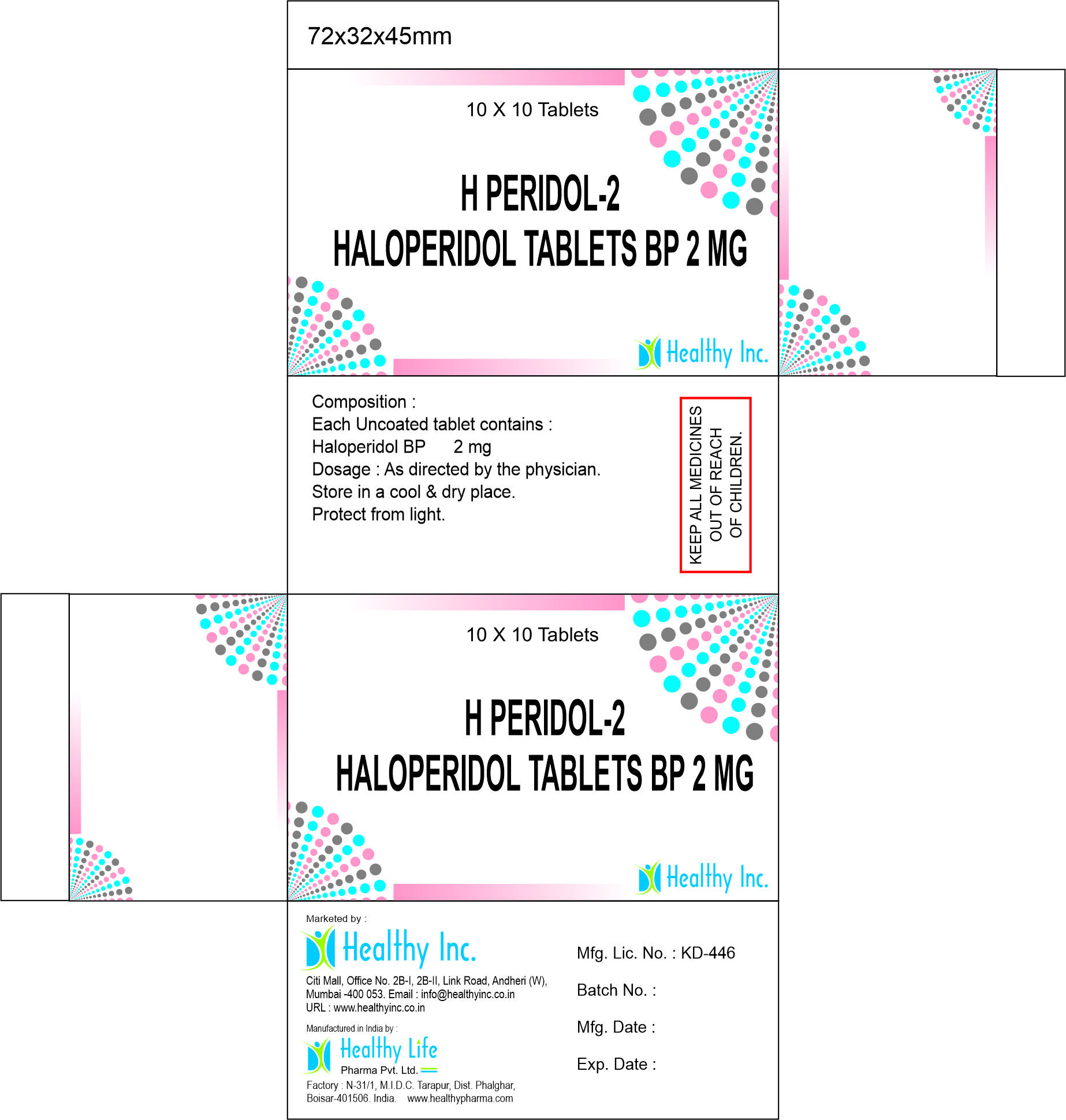 Haloperidol Tablets - 5 Mg Uncoated, High Purity Medicine Grade Antipsychotic For Mental Health Treatment