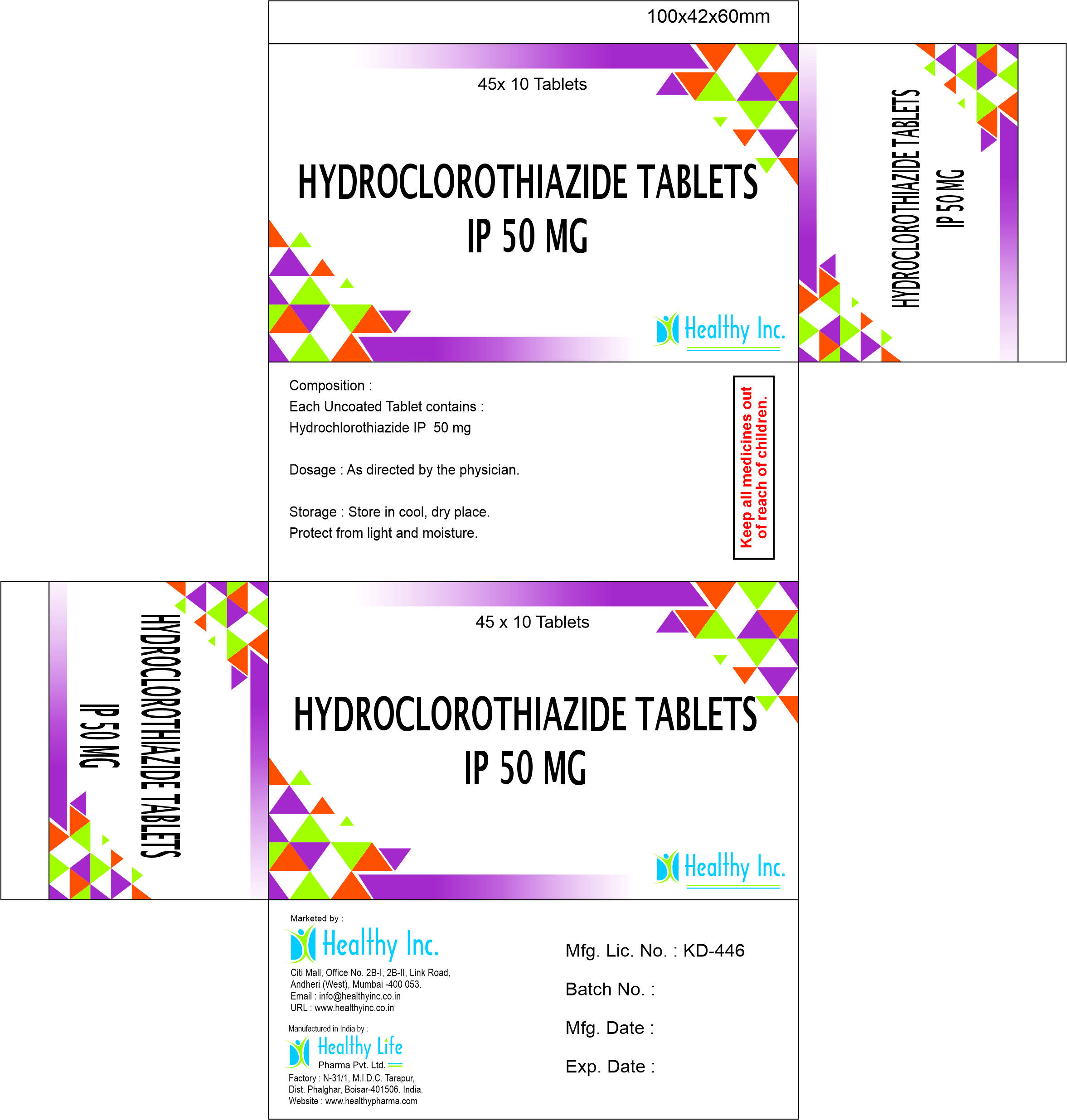 Hydrochlorothiazide Tablet 50mg - Drug Type: Generic Drugs
