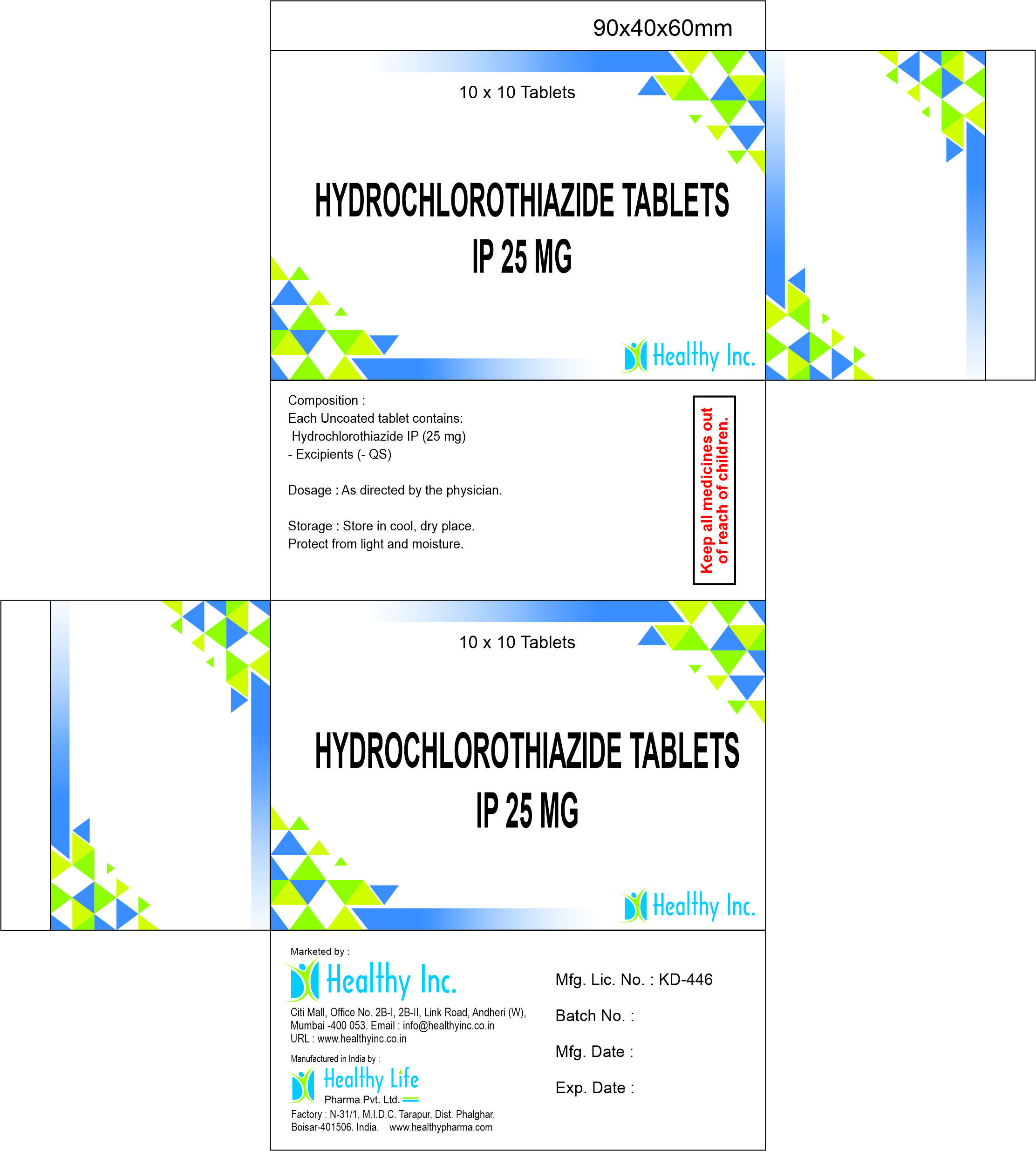 Hydrochlorothiazide Tablet 50mg - Drug Type: Generic Drugs