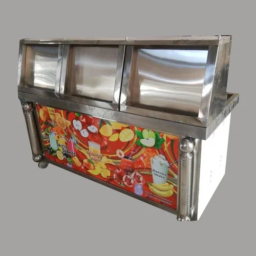 पॉलिश स्टेनलेस स्टील जूस डिस्प्ले काउंटर