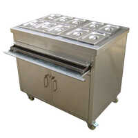 Stainless Steel Food Service Trolley - Color: Silver