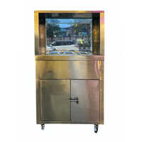 Stainless Steel Hot Food Trolley - 5 Feet Size, Silver Color, Powder Coated Finish | Durable, High Temperature Resistant, Industrial Use, 300 Kg Load Capacity