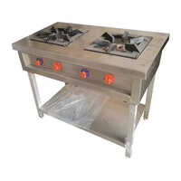 Stainless Steel Two Burner Range - Gas Type: Lpg
