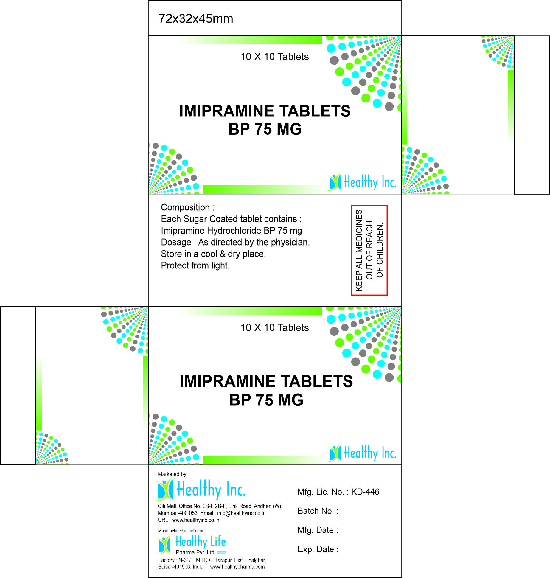 Imipramine tablet 10mg