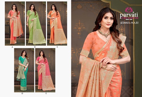 Parvati Multicolor Norah Silk Saree -25663