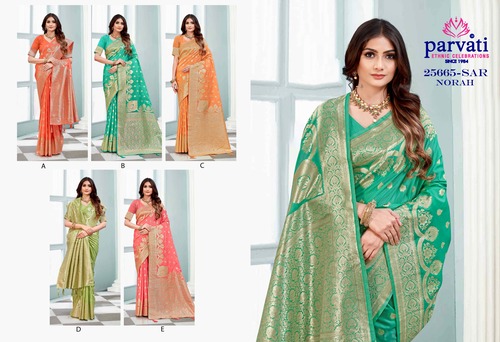 Parvati Multicolor Norah Silk Saree -25665