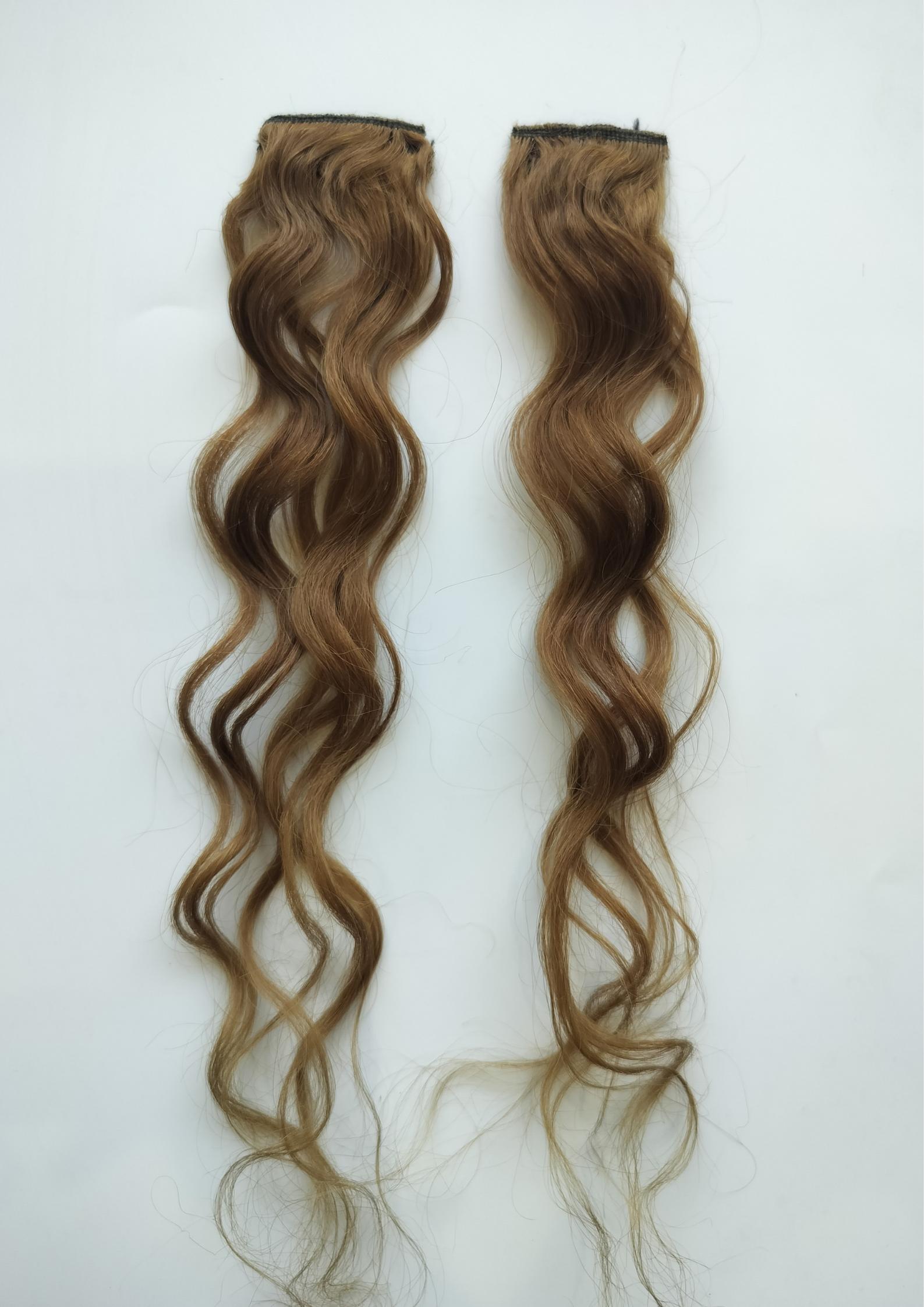 Natural Curly Light Color Indian Human Hair Single Clip In Extensions