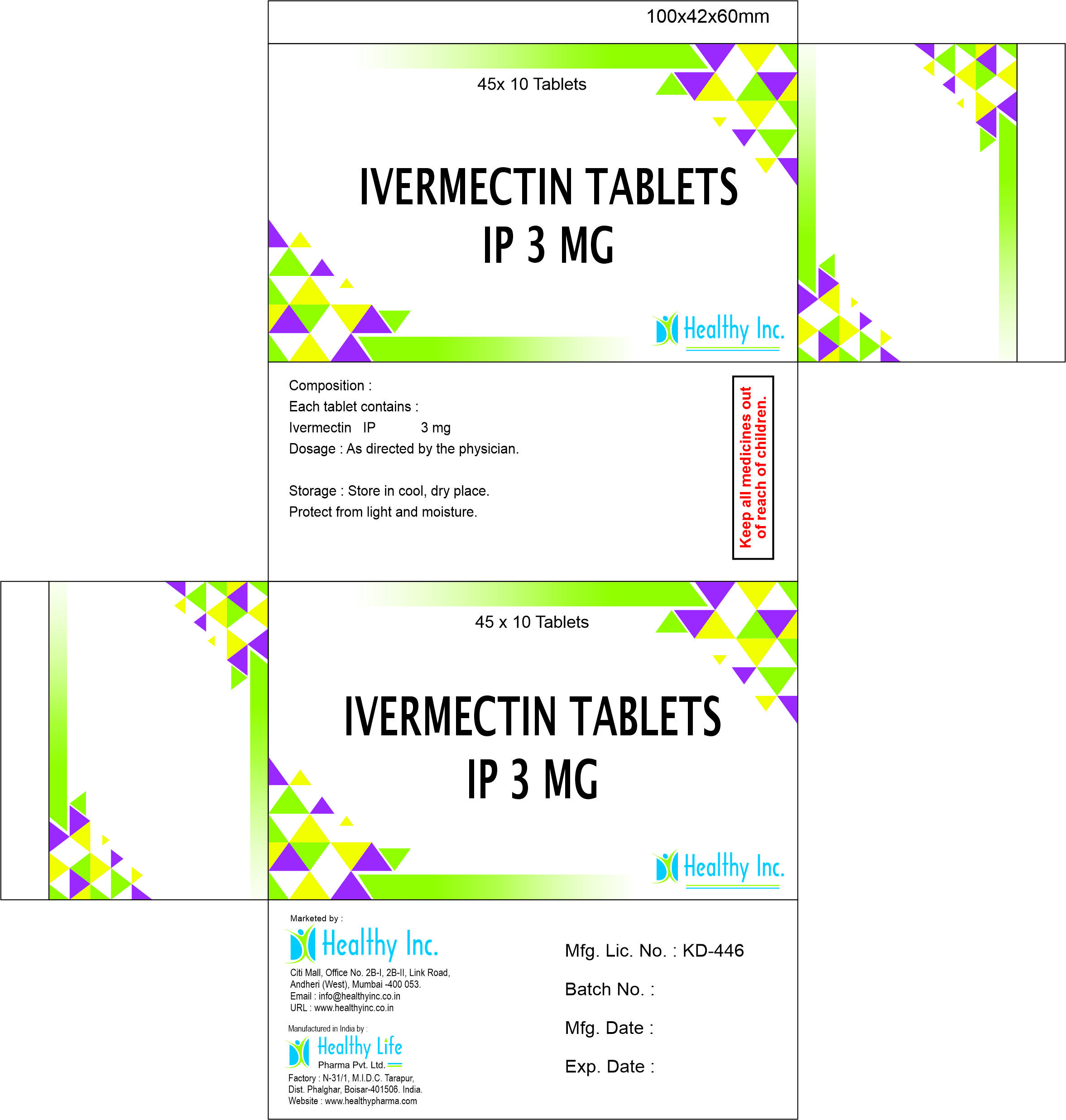 Ivermectin Tablets - 3 Mg 6 Mg | Antibiotic Antiparasitic Generic Drug Uncoated Tablets Dosage As Per Doctor's Instructions Store In Dry And Cool Place
