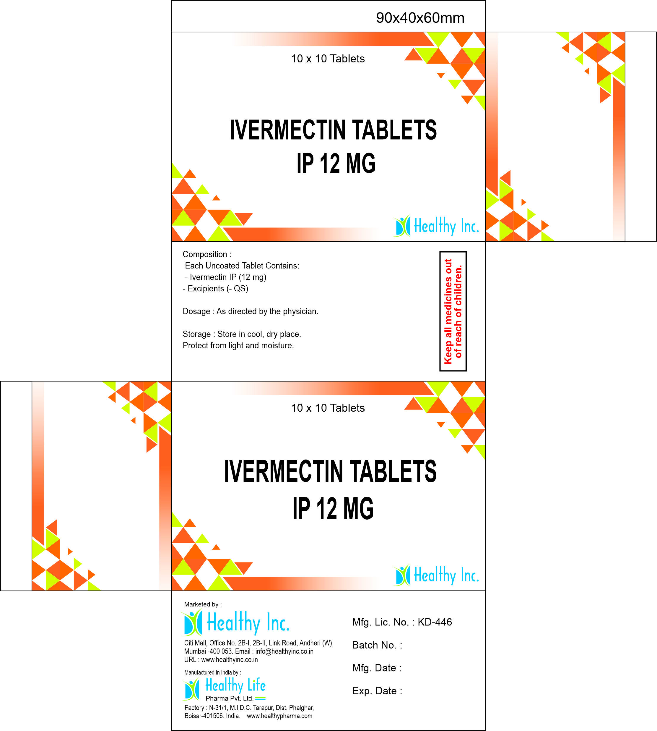 Ivermectin Tablets - 3 Mg 6 Mg | Antibiotic Antiparasitic Generic Drug Uncoated Tablets Dosage As Per Doctor's Instructions Store In Dry And Cool Place