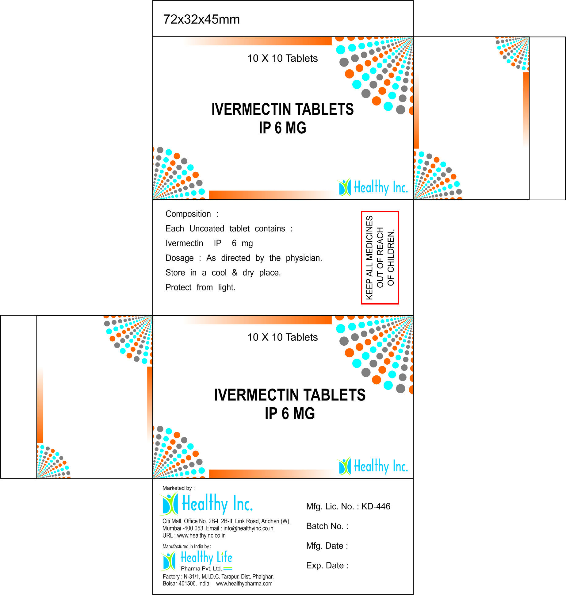Ivermectin Tablets - 3 Mg 6 Mg | Antibiotic Antiparasitic Generic Drug Uncoated Tablets Dosage As Per Doctor's Instructions Store In Dry And Cool Place