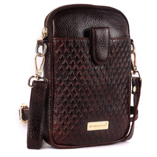 Ladies Leather Brown Sling Bag
