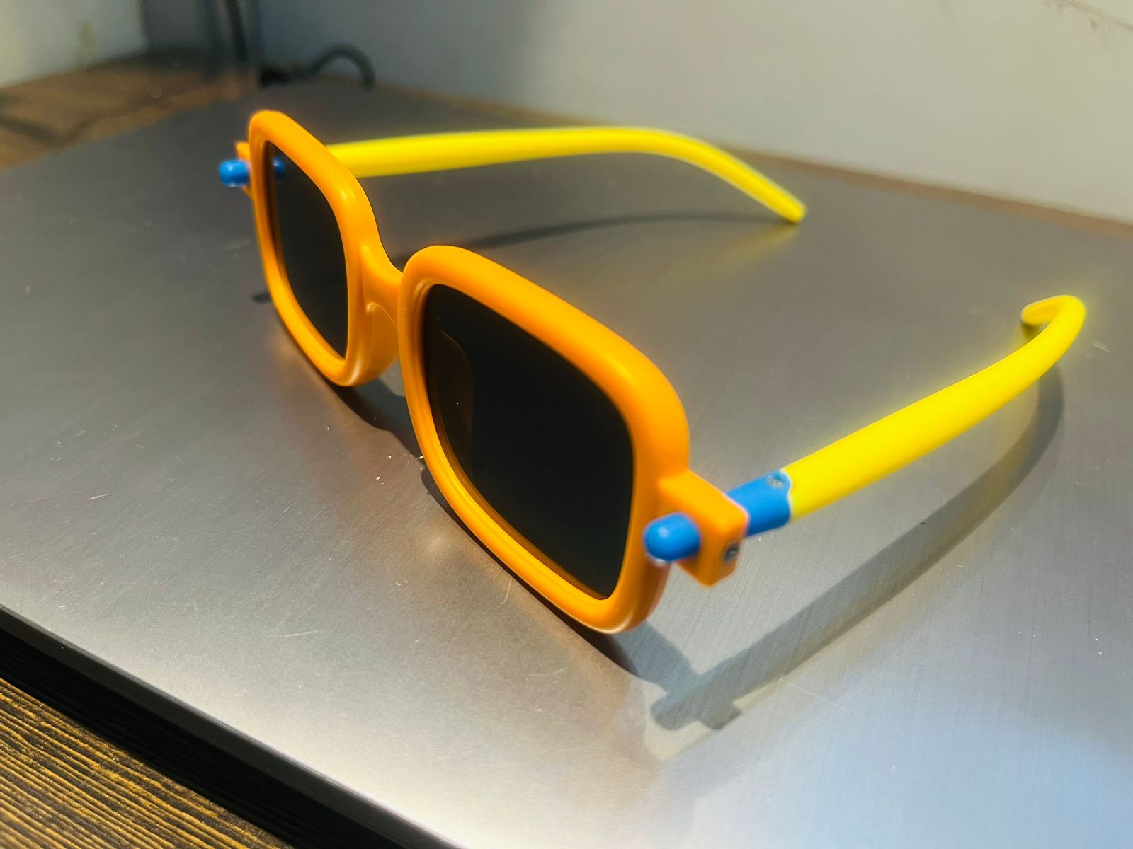 Fancy Kids Goggles - Polymethylmethacrylate Frame, Tinted Black Glass Lenses | Uv Protected, Rectangle Design