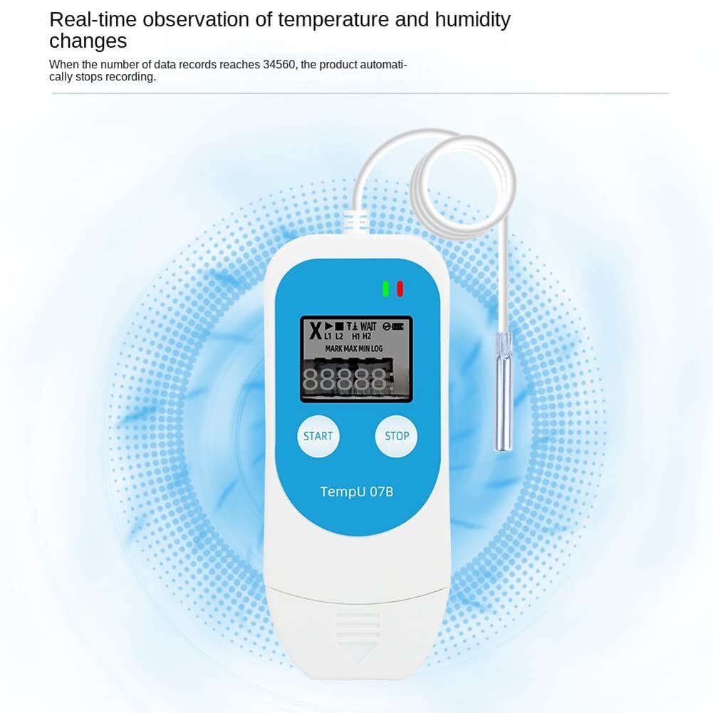 Tzone TempU07B PDF&CSV USB temperature and humidity data logger with external probe
