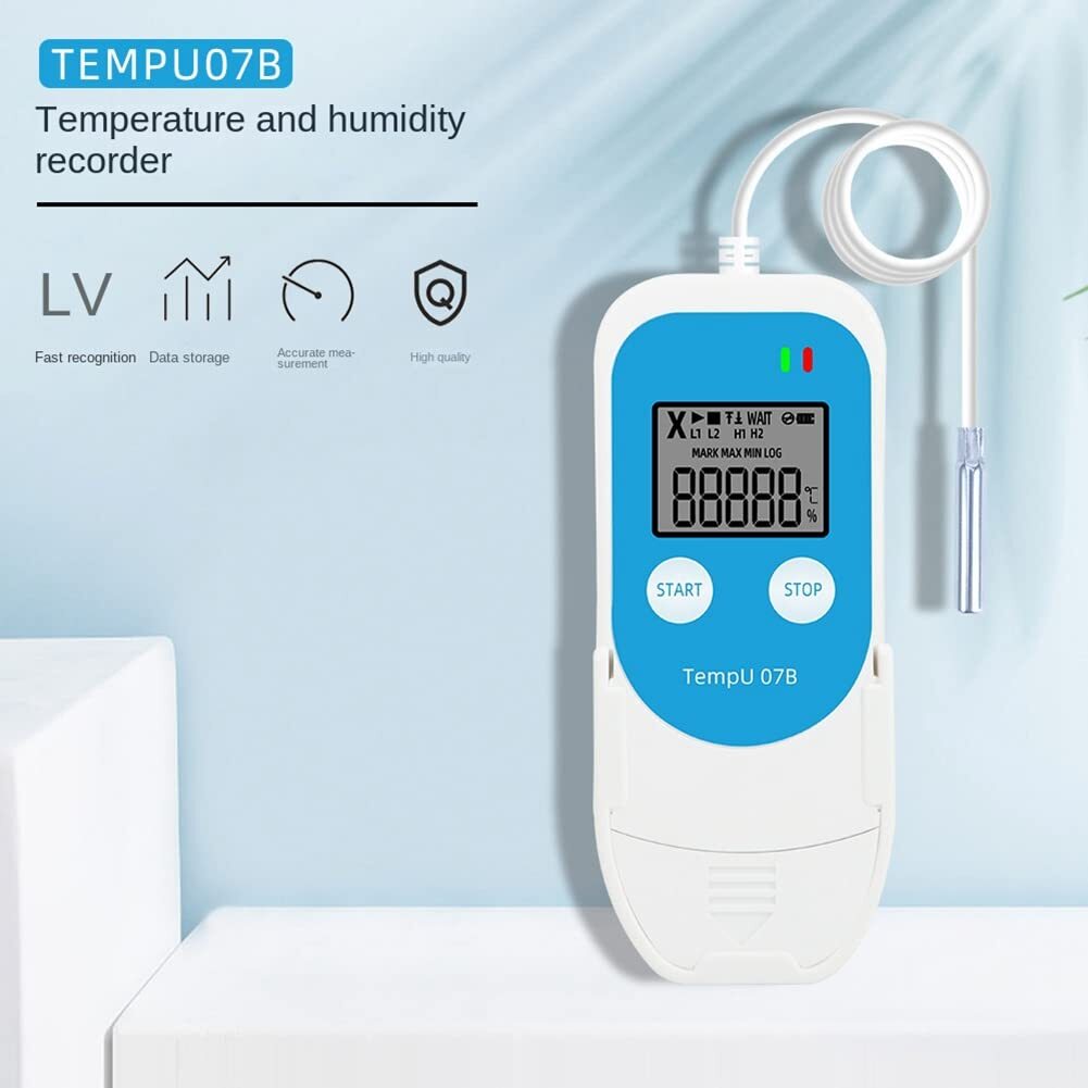 Tzone TempU07B PDF&CSV USB temperature and humidity data logger with external probe