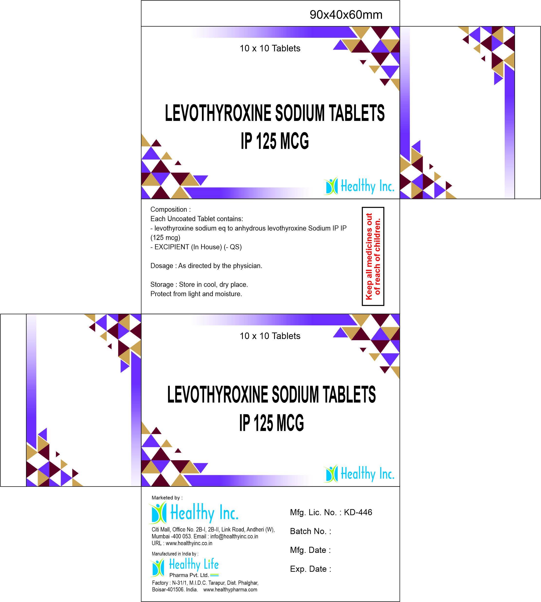 Levothyroxine Sodium Tablet 25mcg