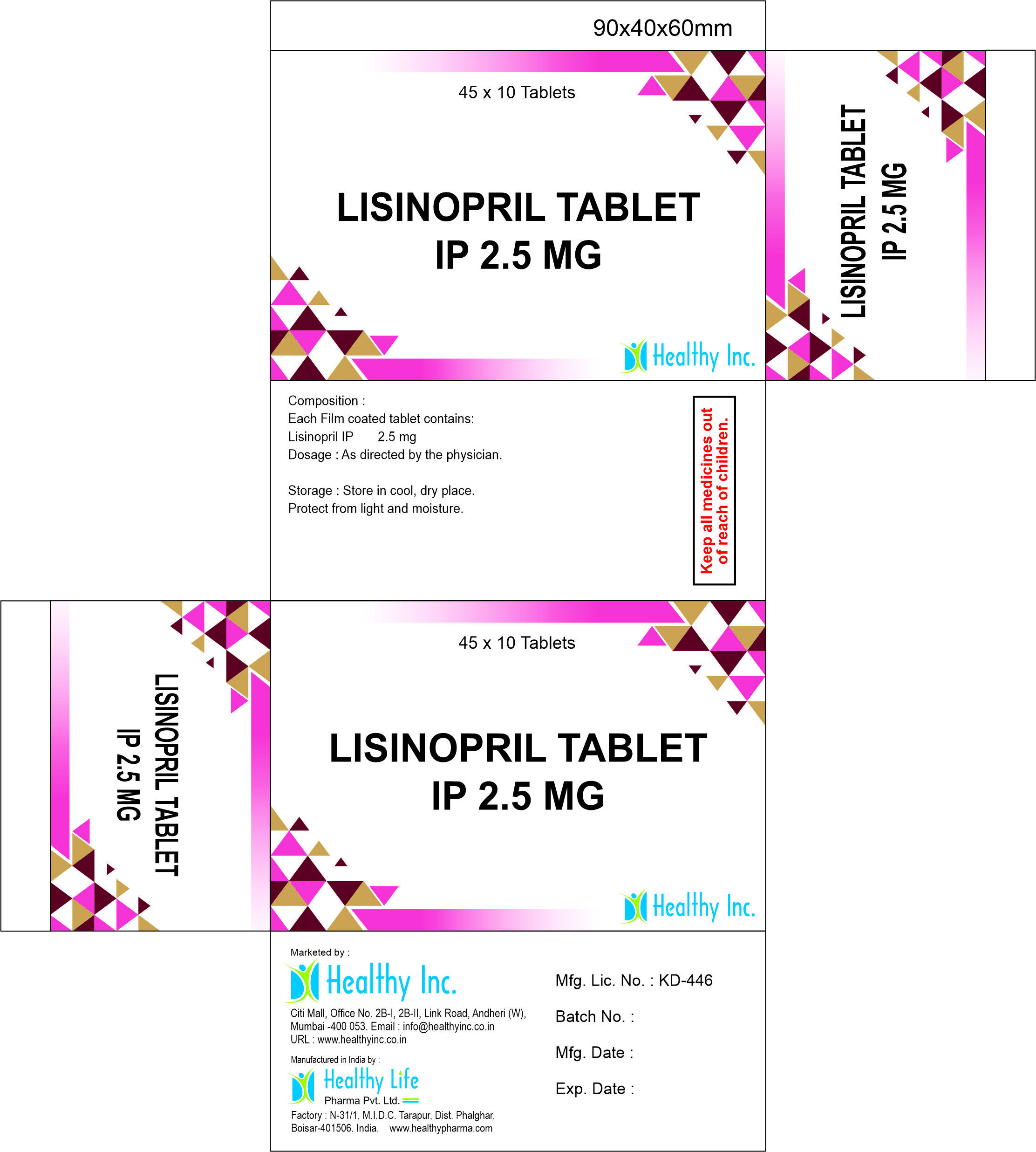 Lisinopril Tablet 20mg - Drug Type: Generic Drugs