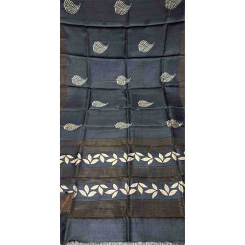 Blackish Grey Silk Saree - Occasion: Casual