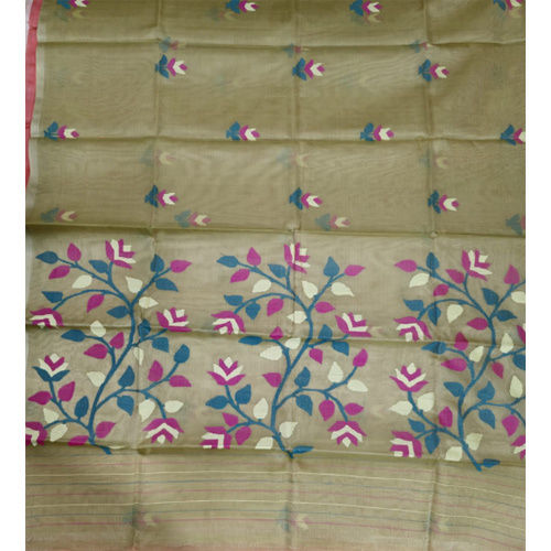 Maslin Jamdani Resam Silk Saree - Occasion: Casual