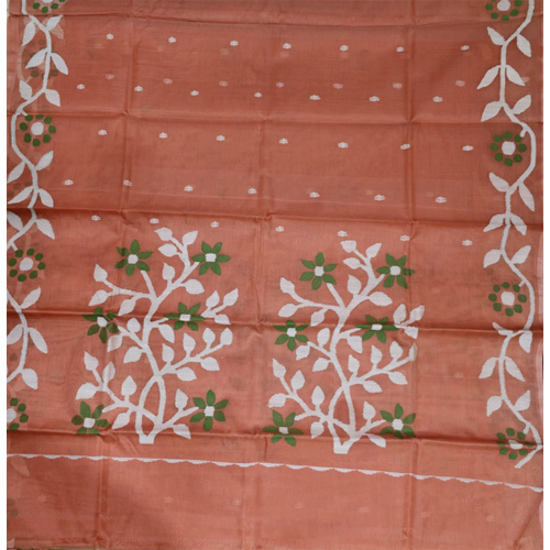 Handloom Pure silk:Maslin Jamdani Saree