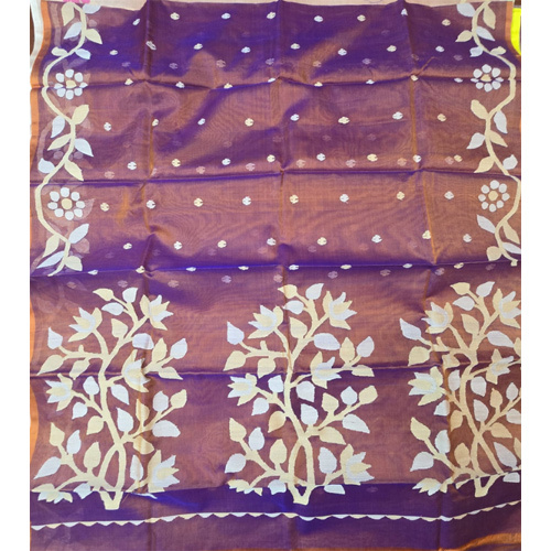 Handloom Pure Resam Silk :jamdani Maslin Saree