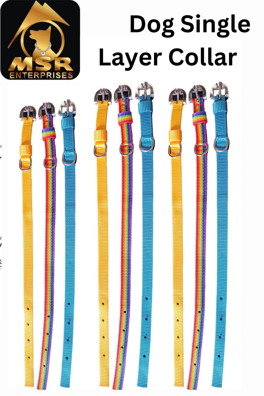 Single Layer Buckle Dog Collar - Pp/nylon, 1.5 Inch Size, Multi-color, High Quality For All Dog Breeds