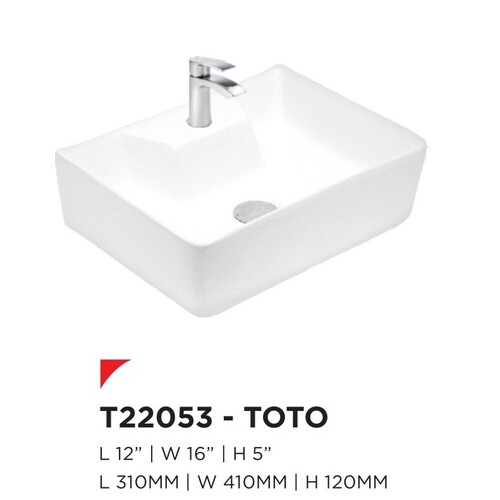 TABLE TOP WITH WASH BASIN T22053 - One Piece Wall Mounted Design, 12 kg Weight | Effortless Installation, Streamlined Aesthetic