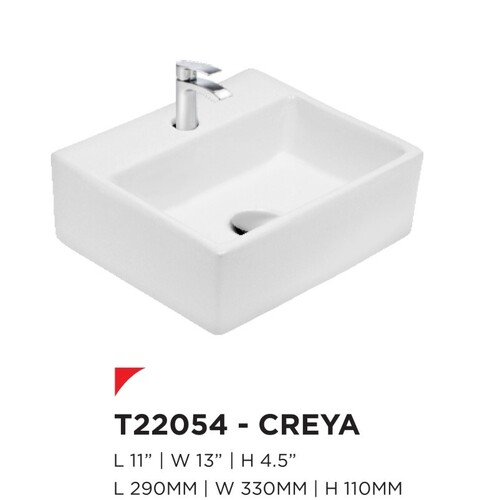 Ceramic Table Top with Wall Mounted Wash Basin - One Piece, 12 kg Weight | Elegant Design, Space-Saving Solution
