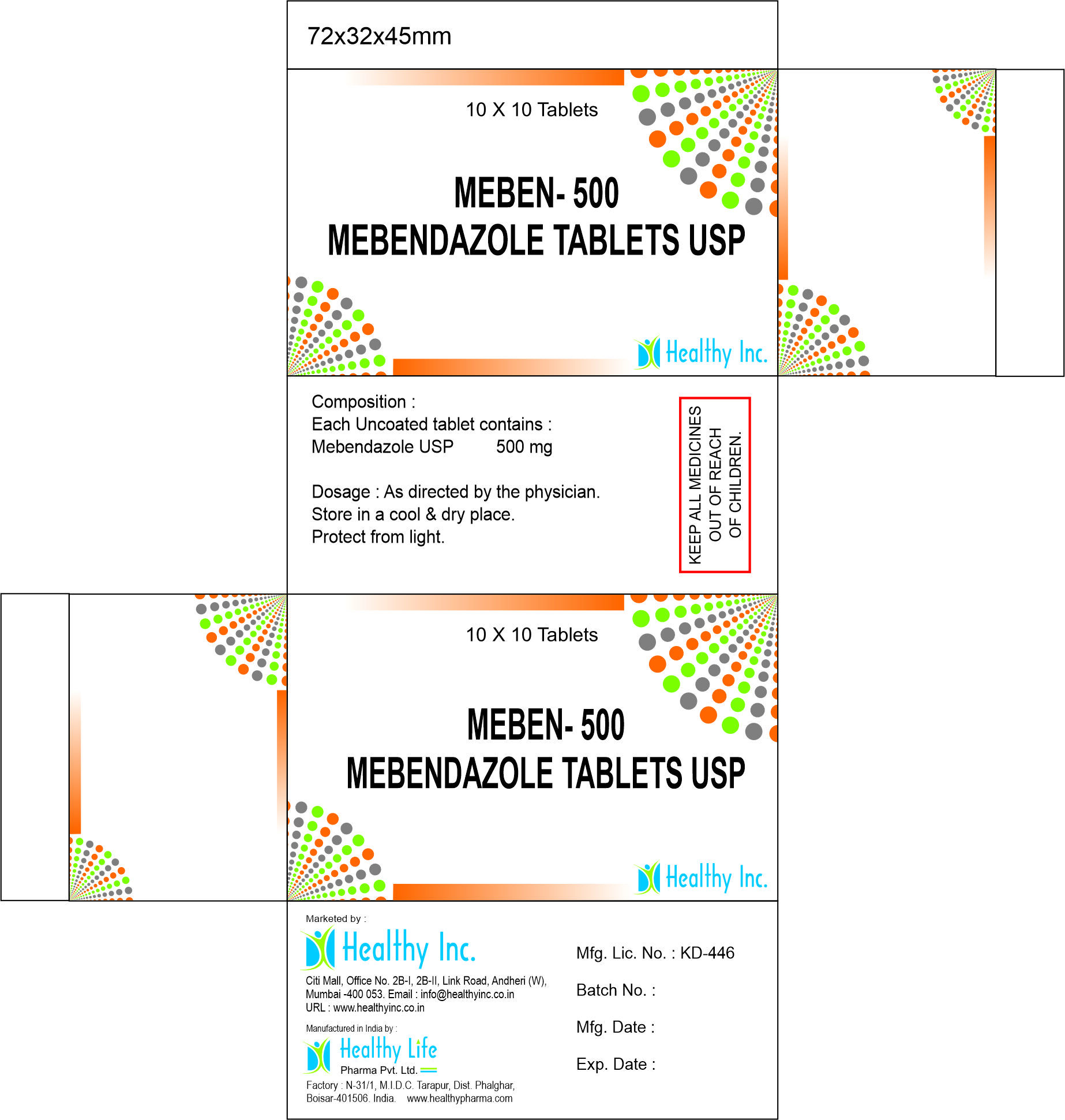 Mebendazole Tablet 500mg