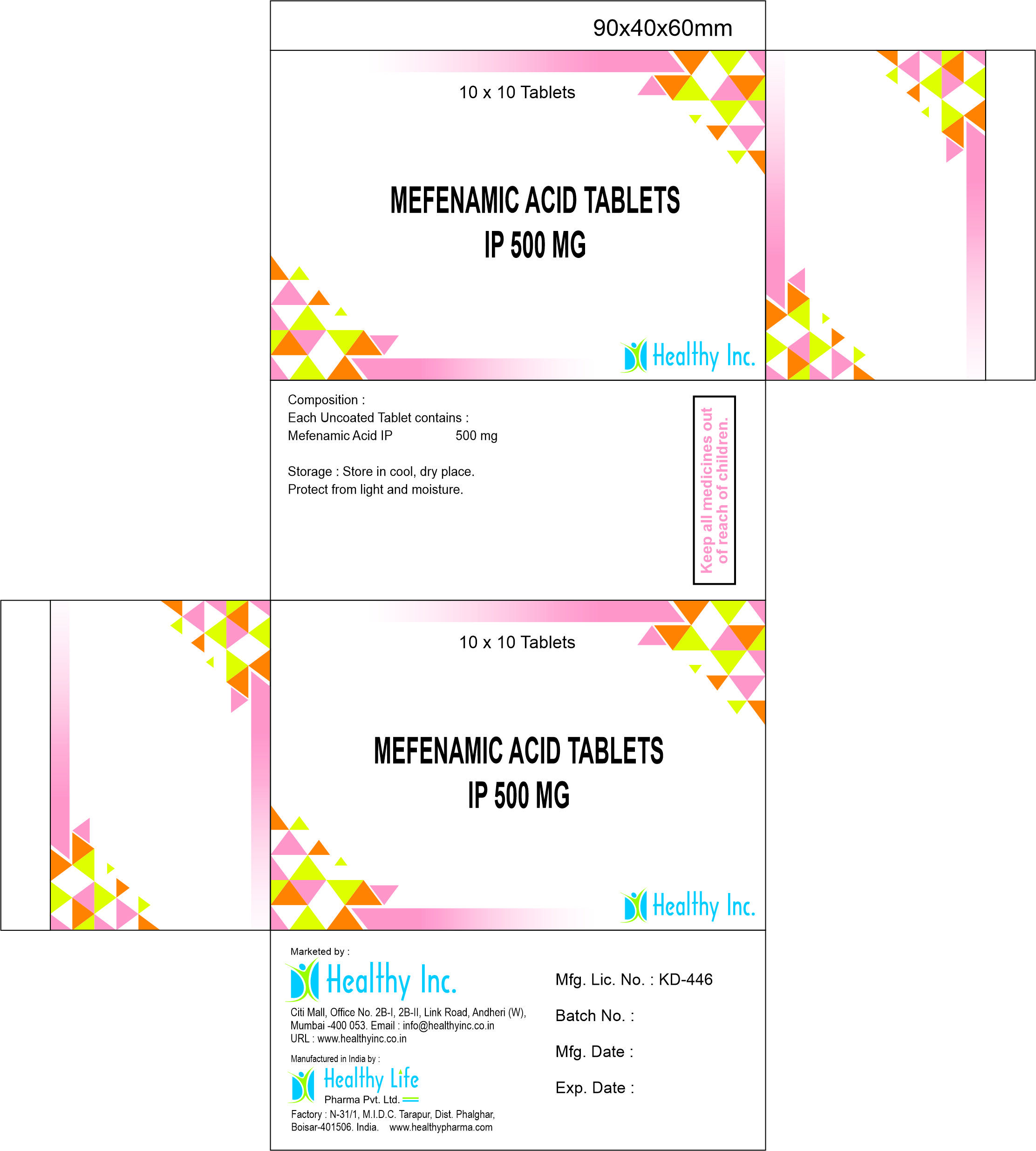 Mefenamic Acid Tablet 500mg - Drug Type: Generic Drugs