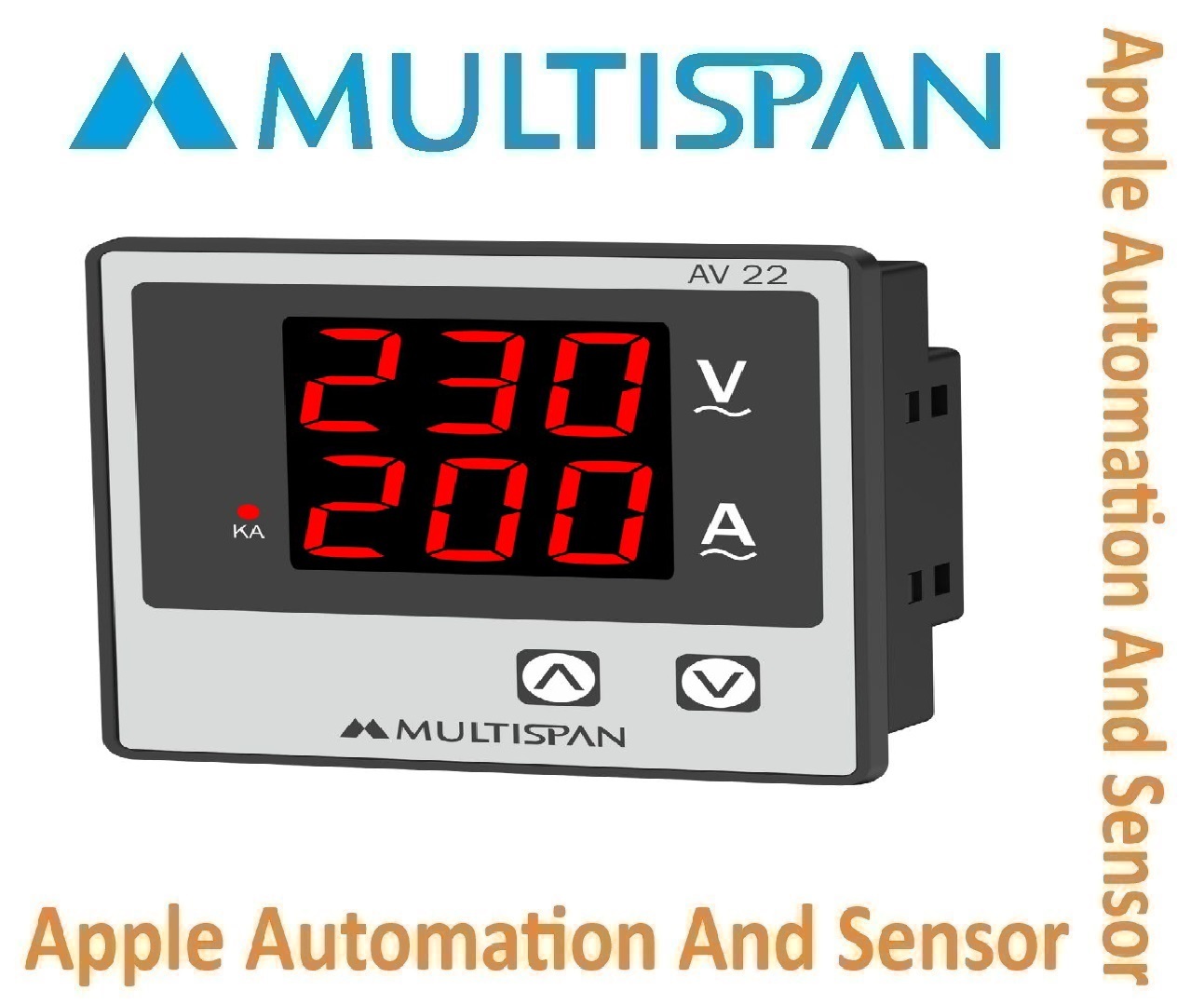 Av-12 Multispan Digital Ampere + Volt Meter - Double Display, Universal Input, Pid Controller, Double Relay (4+4 Digit)