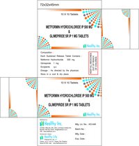 Metformin Hydrochloride 500mg + Glimepiride 1mg SR tablet