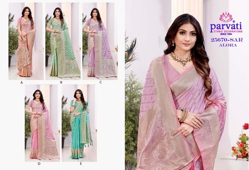 Parvati Multicolor Alora Satin Silk Saree -25670 - Occasion: Traditional