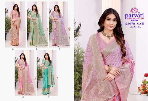 Parvati Multicolor Alora Satin Silk Saree -25670